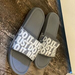 Men’s Gray Nike Slides sz 12 like new
